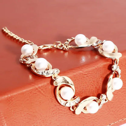 European and American Creative New Pearl Necklace Suit, Alloy Diamond Necklace E