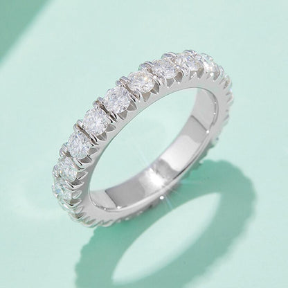 3MM 2-3Carat D Color Moissanite Wedding Band Rings for Women 925 Sterling Silver