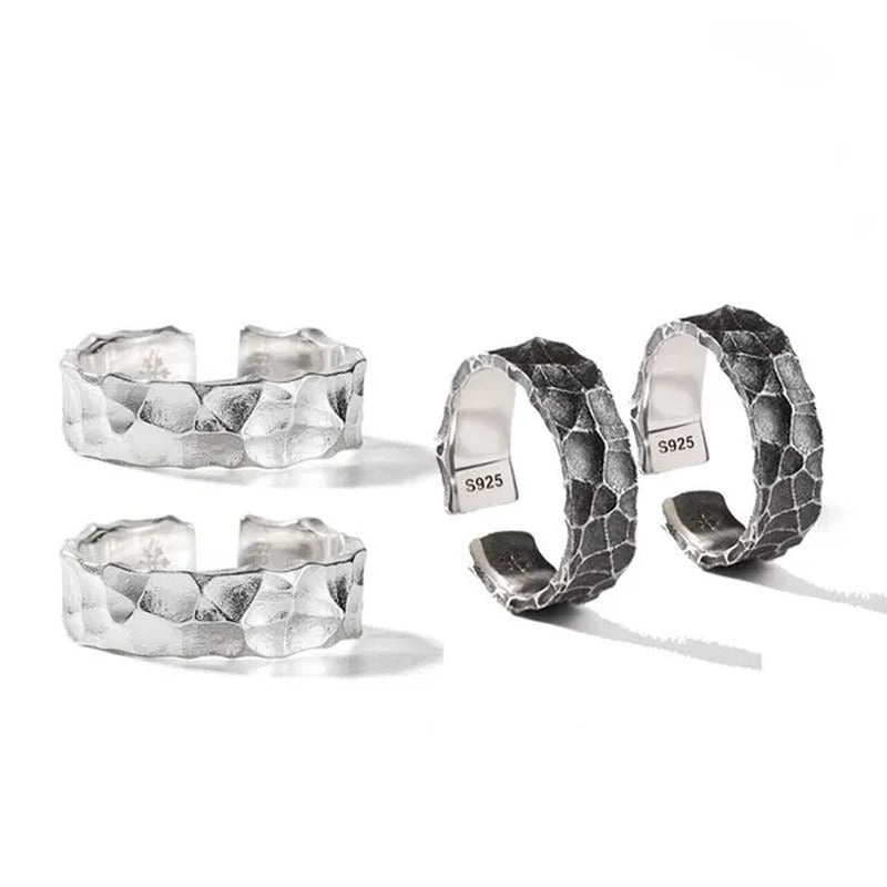 Vintage Stone Pattern Ring Men and Women Simple Personality Ring Fashion Hand Je