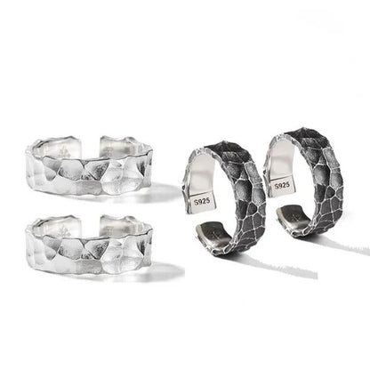 Vintage Stone Pattern Ring Men and Women Simple Personality Ring Fashion Hand Je