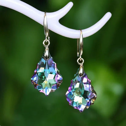 Zircon Earrings Exquisite Fashion Silver Plated Earrings Colorful Stud Earrings