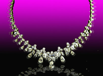 DIAMOND NECKLACE PEAR SHAPE 11 PIECE MARQUISE SHAPE 22 PIECE ROUND 201 PIECE SET