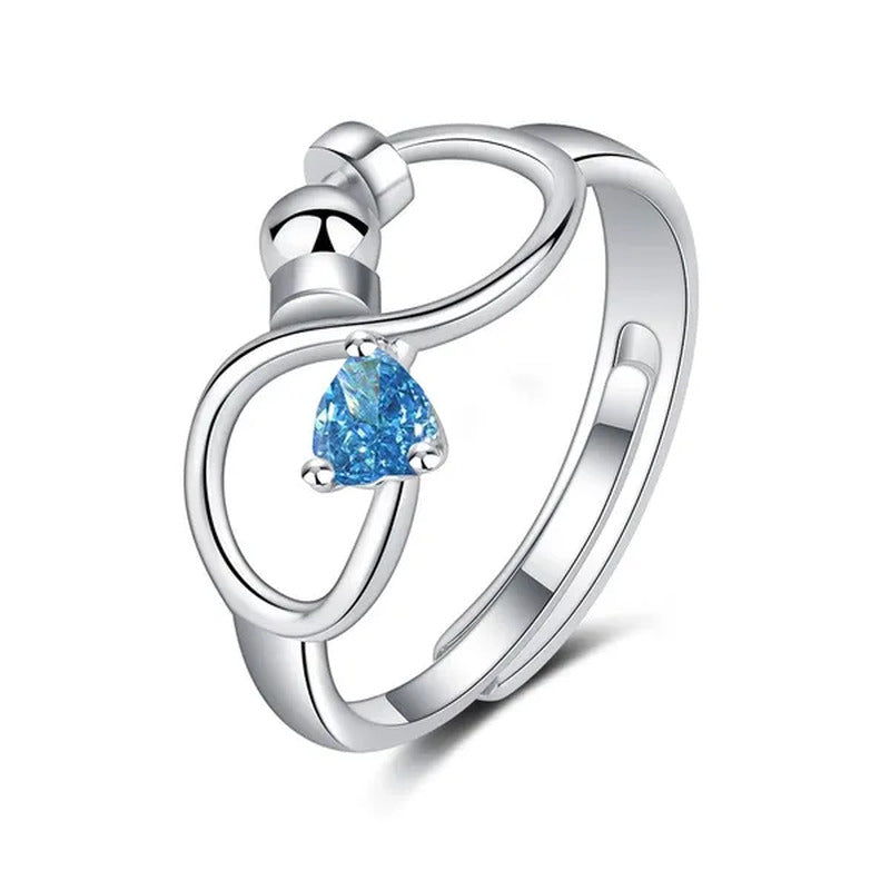 Fashion Accessories Women Jewelry Adjustable Ring Heart Ring Crystal Ring Births