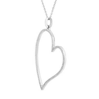 0.30 CT. T.W. Diamond Heart Necklace in Sterling Silver