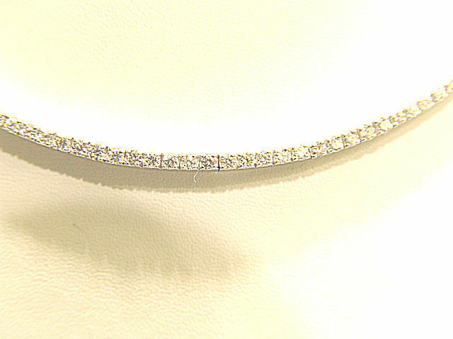 DIAMOND ROUND BR SHAPE PRONG SET DIAMOND CHOKER NECKLACE