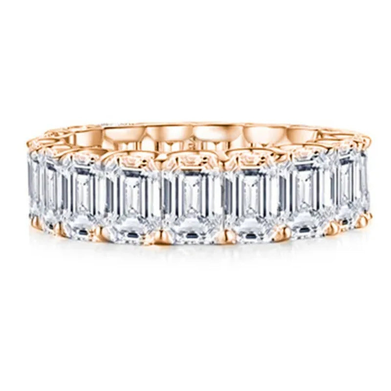 Personality Stackable Wedding Bands for Women Fashion 925 Sterling Silver Diamon