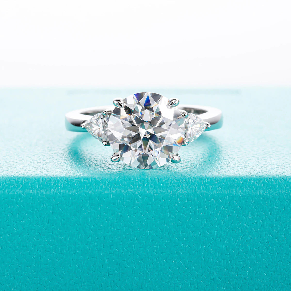 Anujewel 4.6 Carat D Color Moissanite Diamond Engagement Wedding Ring