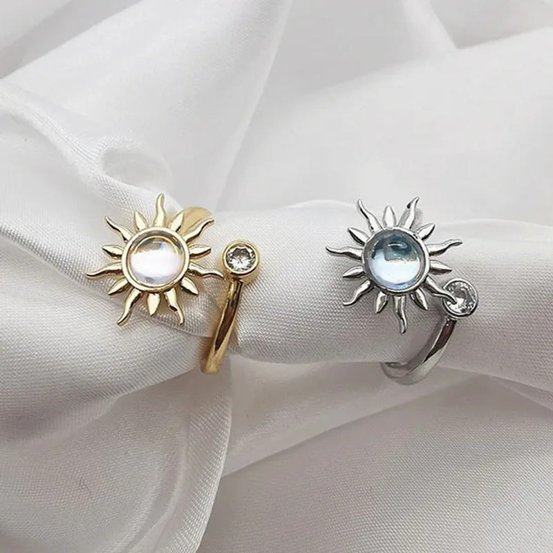 Sunflower Ring Fidget Spinner Ring Open Adjustable Ring You Are My Sunshine Ring