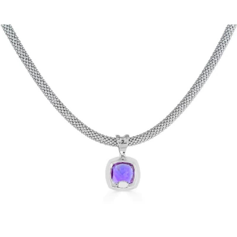 Amethyst and White Topaz Necklace in Italian Sterling Silver