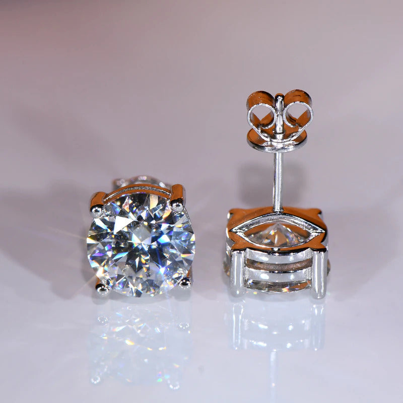 Luxury 11MM 5Ct Real Moissanite Diamond Stud Earrings for Women Classic 925