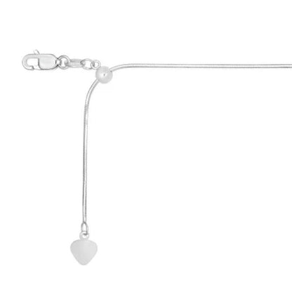 Adjustable Snake Chain Necklace, .80Mm in 14K Gold
