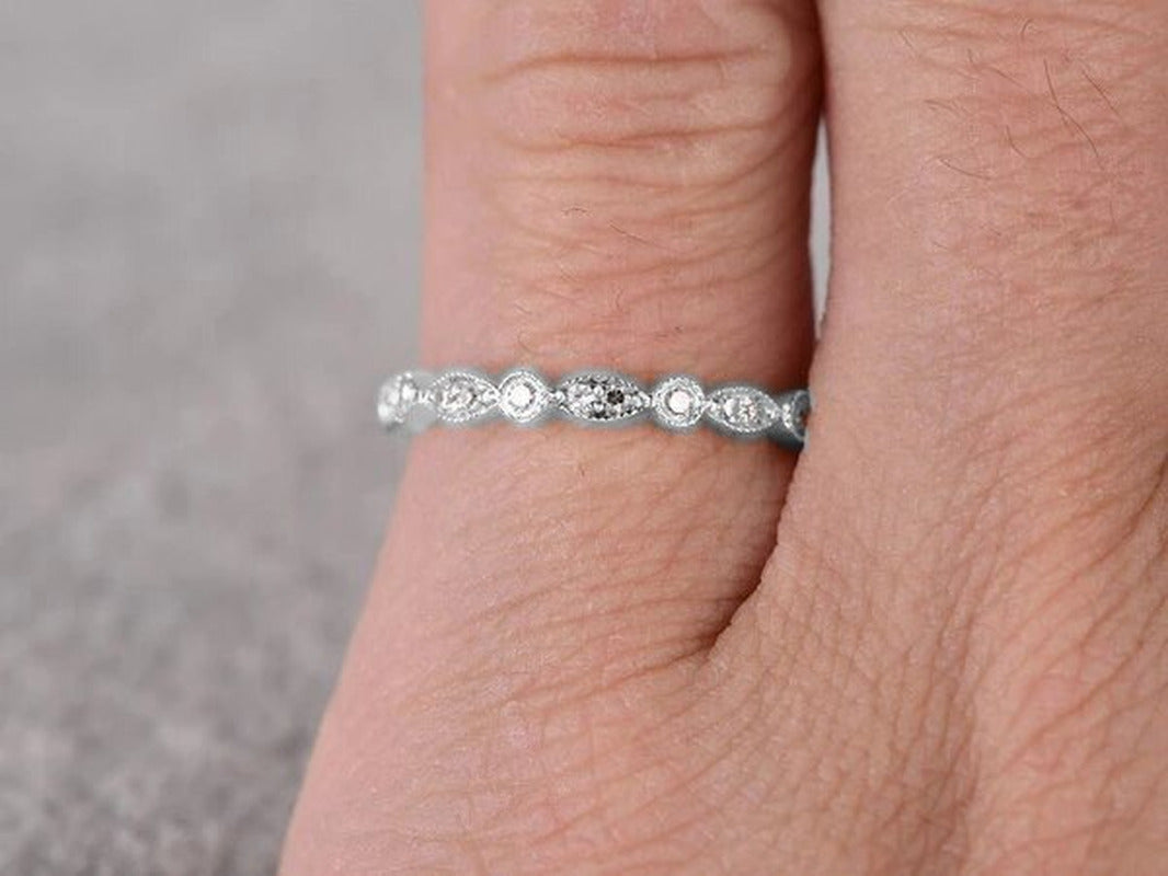 .25 Carat Diamond Matching Ring Band - Full Eternity Band - Art Deco Stackable R