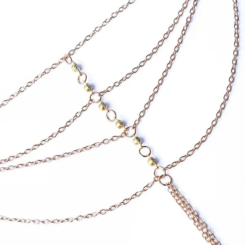 1 PC Fashion Celebrity Chain Tassel Crystal Bracelet Slave Finger Ring Hand Harn