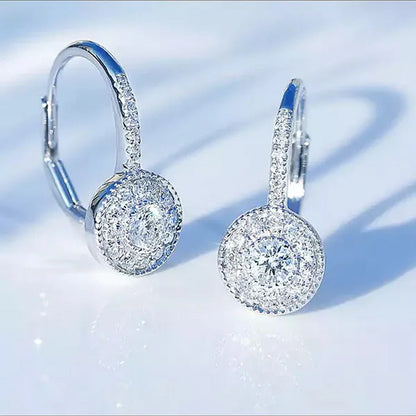 Trendy 925 Sterling Silver Micro Pave Diamond Drop Earring for Women Romantic En