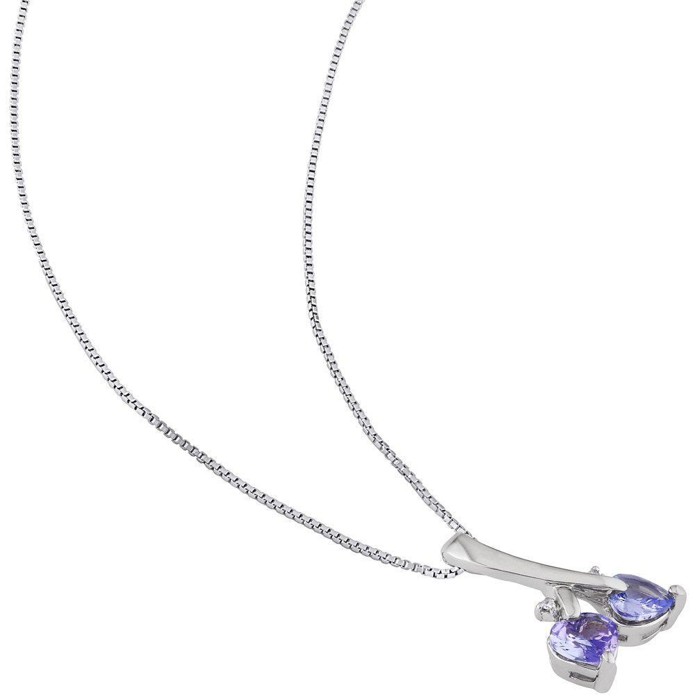 Miabella Women'S 4/5 Carat T.G.W. Heart-Shape Tanzanite and Round-Cut Diamond Ac