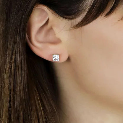 14K Gold Lab-Created White Sapphire Boxed Earring Set, Choose Shape