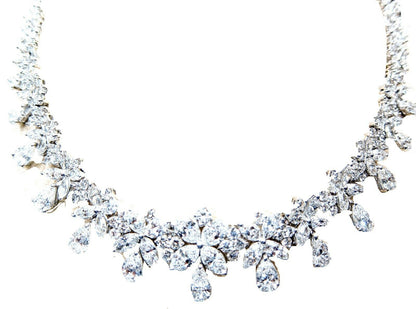 Diamond pear shape marquise round brilliant diamond shape diamond set necklace
