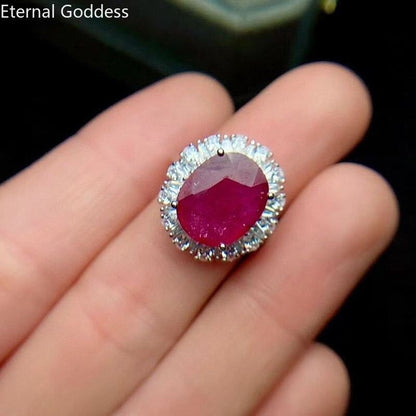 Ruby Ring 100% Natural Stone Fashion 925 Sterling Silver Ruby Wedding Ring Gift