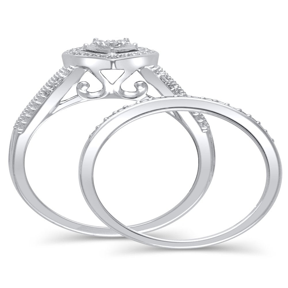 1/5 Carat T.W. (I3 Clarity, I-J Color) Forever Bride Heart Shaped Halo Diamond C