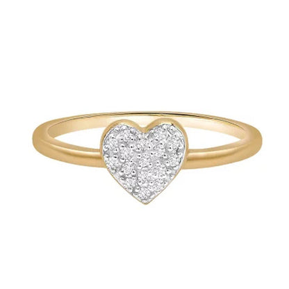 0.08 CT. T.W. Diamond Heart Ring in 14K Gold (I, I1)