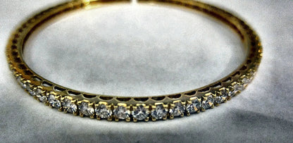7.46 CT DIAMOND ETERNITY ALL AROUND BANGLE 3.80MM WIDTH X 3.50MM HEIGHT SLIP ON