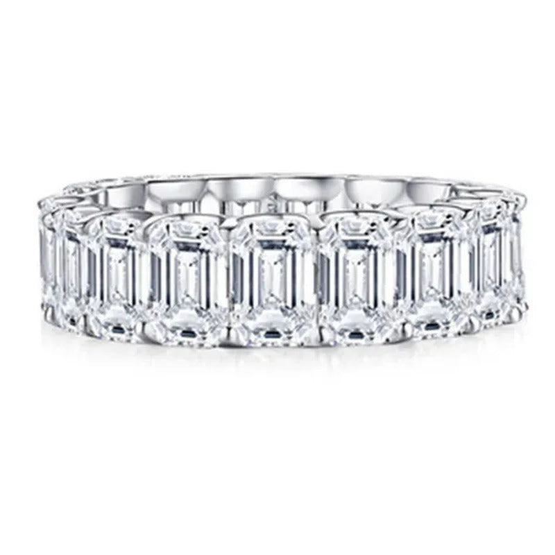 Personality Stackable Wedding Bands for Women Fashion 925 Sterling Silver Diamon