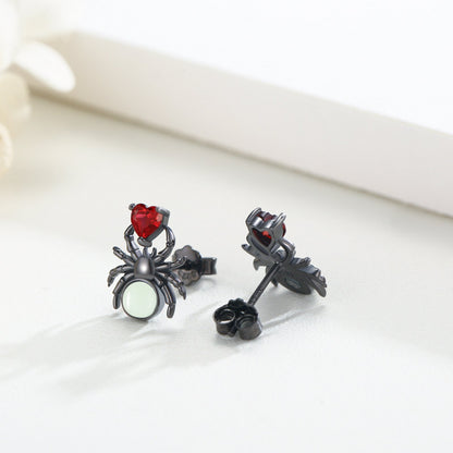 Spider Earrings 925 Sterling Silver Luminous Spider Stud Earrings for Women Glow