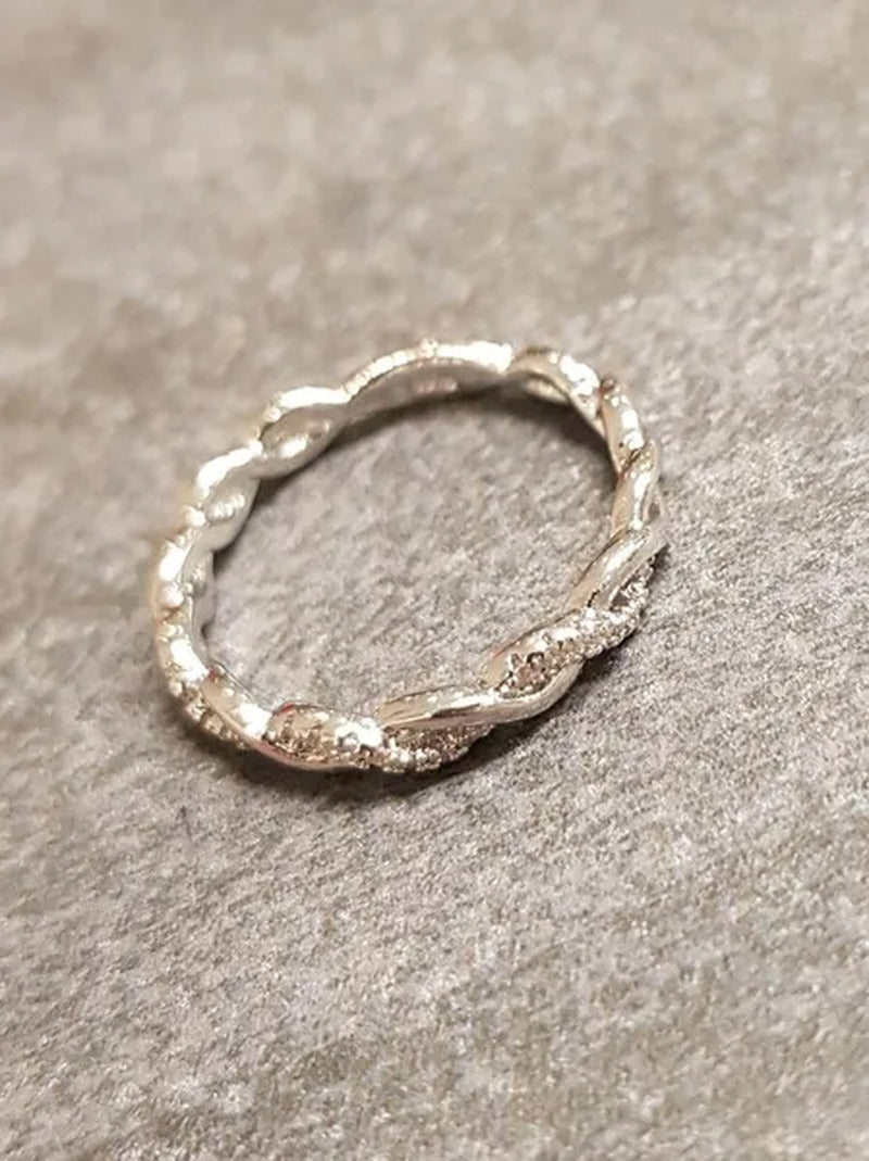 Twisted Shape,Diamond Wedding Band ,FULL Eternity Ring,Engagement Ring,Stacking