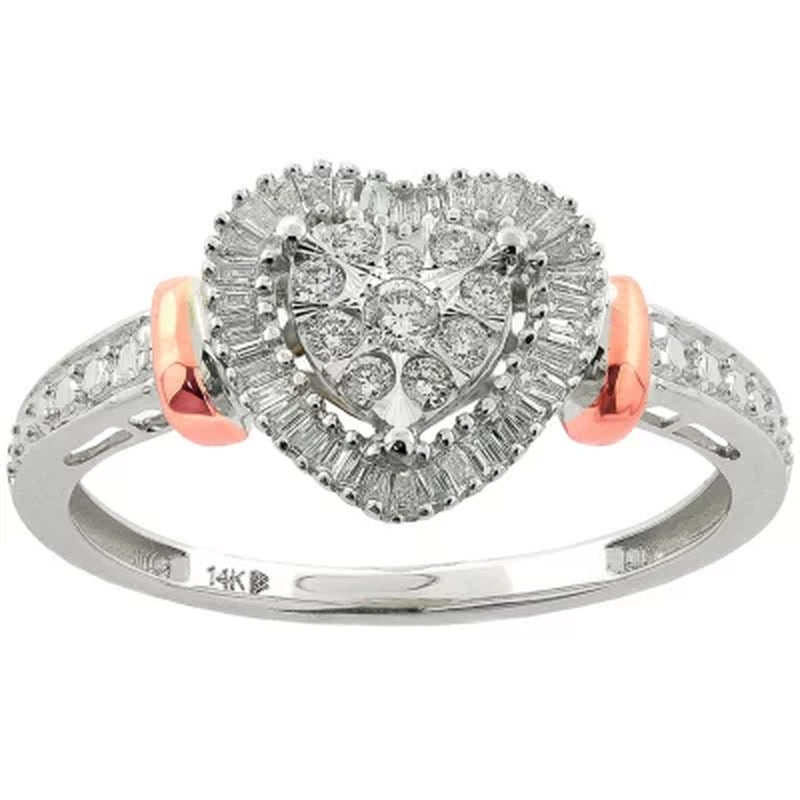 0.23 CT T.W. Diamond Heart Ring in 14K Gold