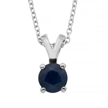4.5Mm round Sapphire Pendant in 14K Gold