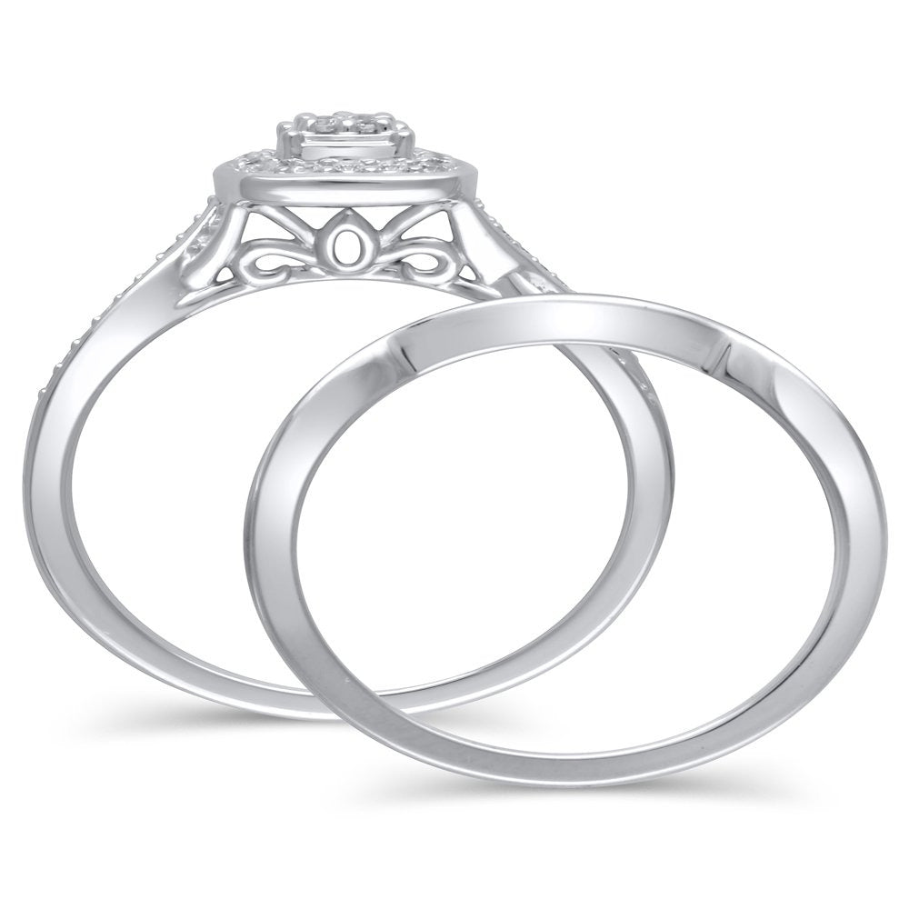 1/5 Carat T.W. (I3 Clarity, I-J Color) Forever Bride Cushion Shaped Halo Diamond