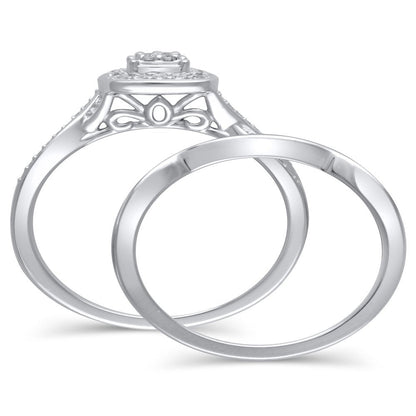 1/5 Carat T.W. (I3 Clarity, I-J Color) Forever Bride Cushion Shaped Halo Diamond