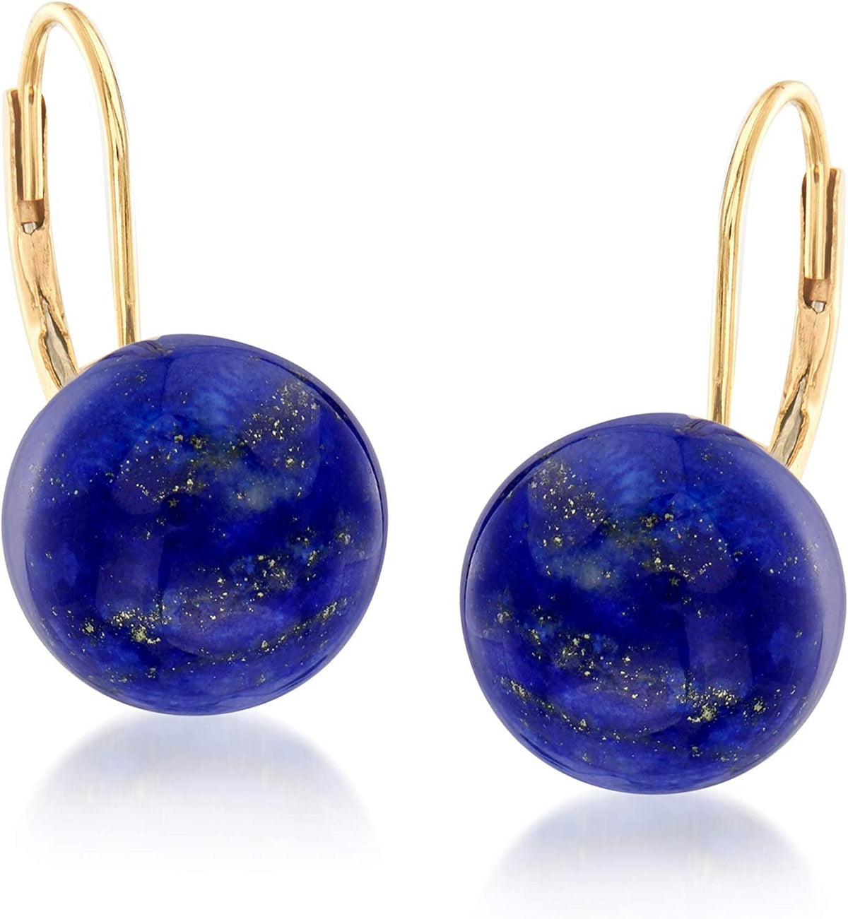 Lapis Earrings in 14Kt Yellow Gold
