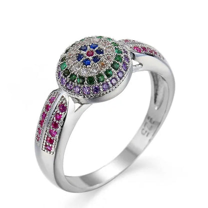 Fashion Woman Jewelry 925 Sterling Silver Gemstone Emerald Ruby Sapphire Purple
