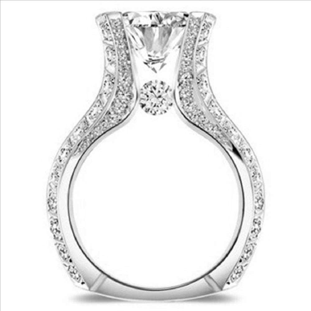 Fashion Women 925 Sterling Silver Ring,White Topaz Cubic Zirconia CZ Diamond Ele