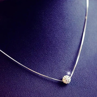 2021 New Womens Fashion 925 Sterling Silver Ball Pendant Crysta Diamond Choker N