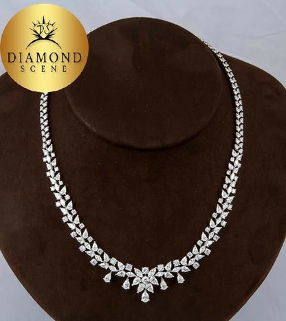 Diamond Necklace 19.40 carats of round, pear and marquise shaped  F/G VS clarity