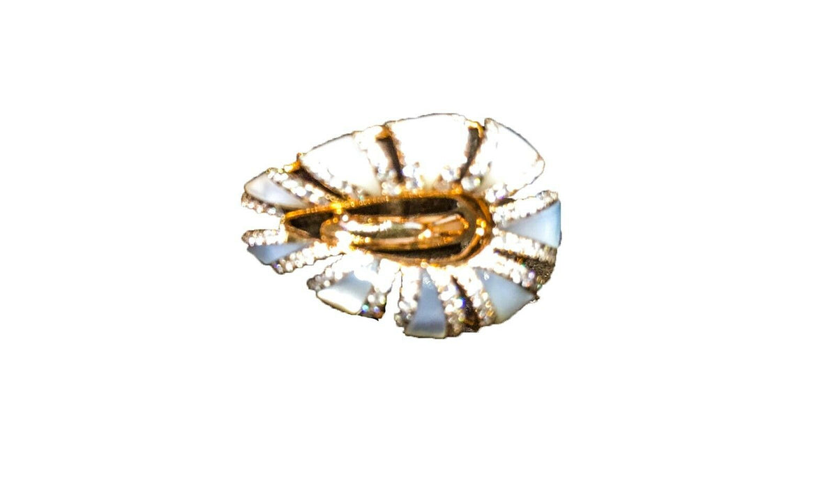 ROSE GOLD MOTHER OF PEARL DIAMOND ROUND BRILLIANT RING