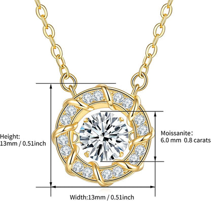 Moissanite Diamond Necklaces for Women,Dancing Heart Pendant Necklaces,925 Sterl