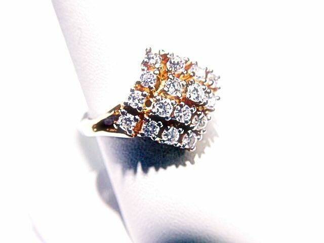 .85 CT 16 STONE 5 POINTERS ROUND BRILLIANT CUT RING