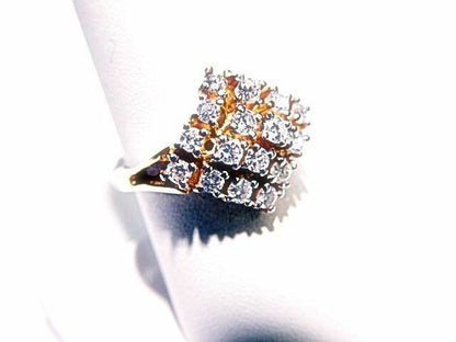 .85 CT 16 STONE 5 POINTERS ROUND BRILLIANT CUT RING