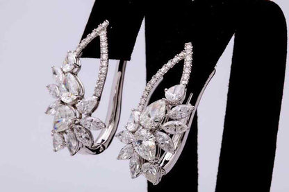 Diamond Cluster Hoop Earring