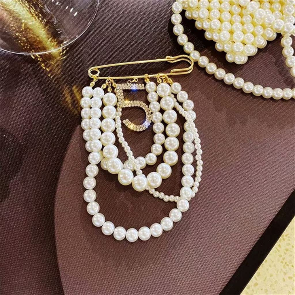 CXDTBH Heavy Industry Pearl Tassel Brooch Fashion Temperament Atmosphere Brooch