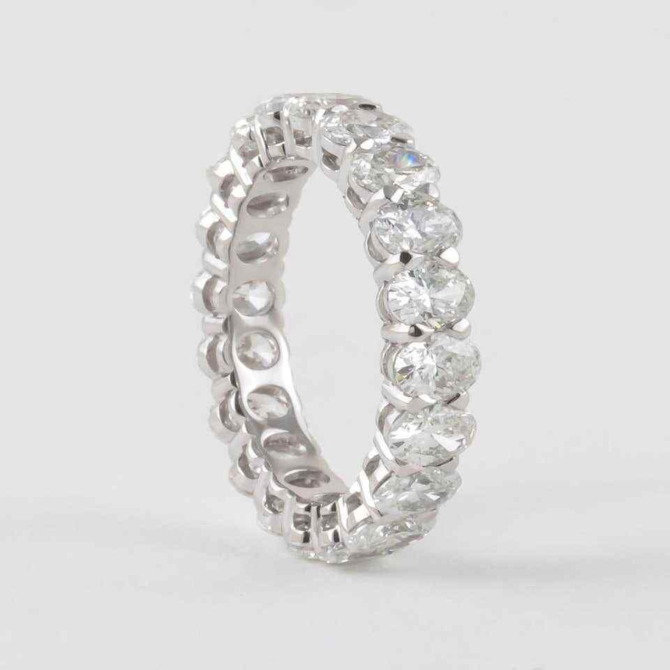 Oval Diamond White Gold Eternity Band