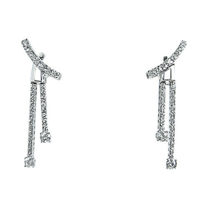 DIAMOND ROUND BR SHAPE DANGLE EARRING