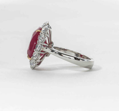GRS CERTIFIED RUBY CUSHION SHAPE 13.80 LENGTH X11.30 WIDTH X7.05MM DEPTH DIAMOND