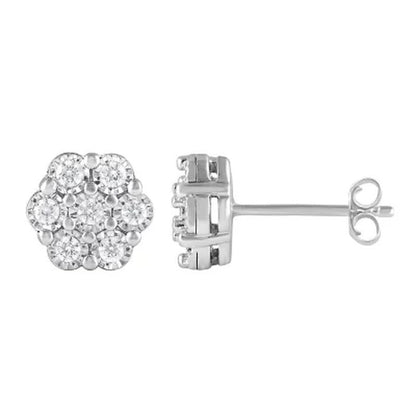 0.50 CT. T.W. Diamond Pendant & Earring Set in 14K White Gold