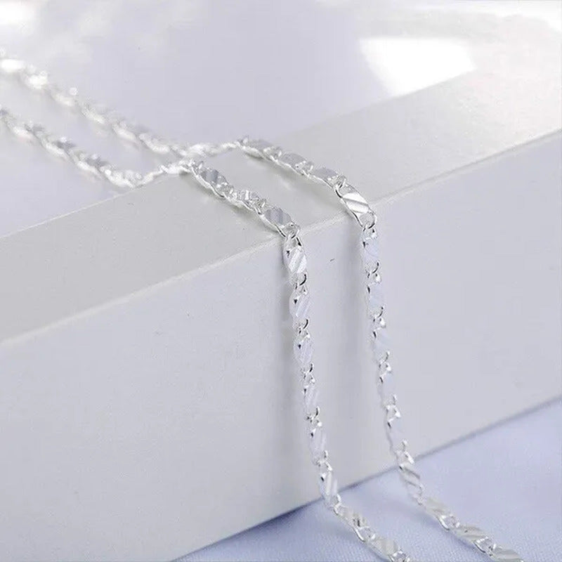 1Pc/3Pcs Men'S Women'S 16-30 Inch European Fashion Luxury Solid Chain Necklace B
