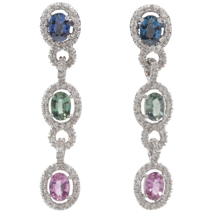 sapphire and diamond earring long dangle