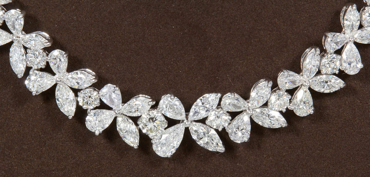 DIAMOND NECKLACE MULTI-SHAPE DIAMOND SET PRETTY DIAMOND NECKLACE SET DIAMOND